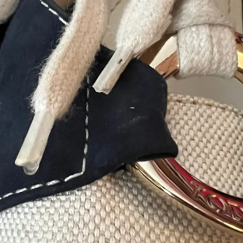 Tod's Made in Italy Nautical Wedge Heels Sz 38.5 As-Is